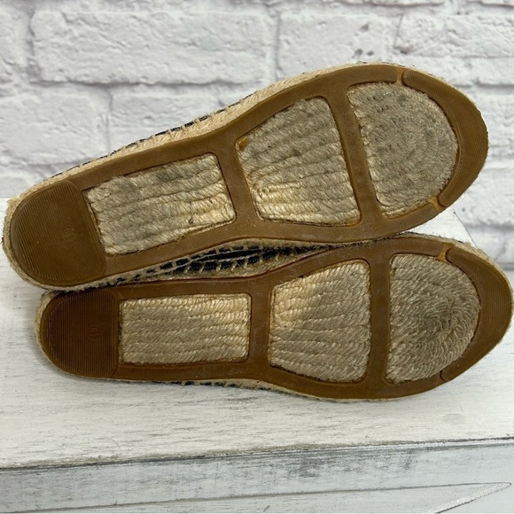 Tory Burch Navy Canvas Espadrille Lace Up Ankle Bootie Flats - Picture 15 of 16